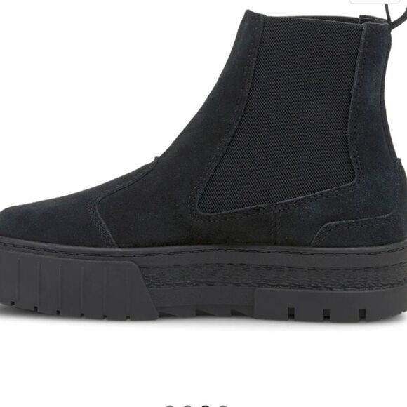 Puma Mayze Suede Platform Chelsea Boot- Black - Picture 2 of 10